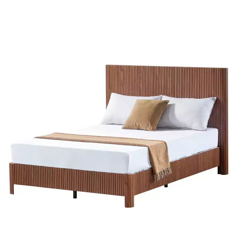 GDFStudio Opaline Farmhouse Wooden Bed with Headboard