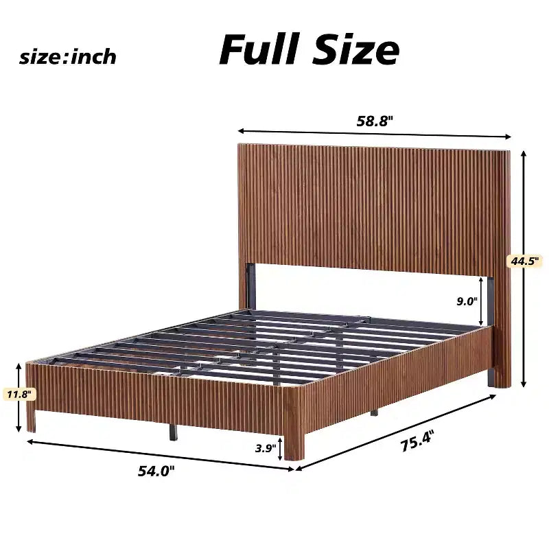 GDFStudio Opaline Farmhouse Wooden Bed with Headboard