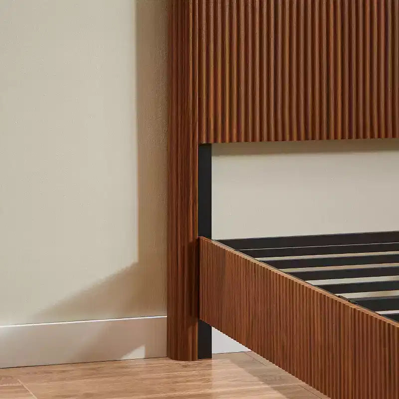 GDFStudio Opaline Farmhouse Wooden Bed with Headboard
