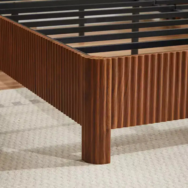 GDFStudio Opaline Farmhouse Wooden Bed with Headboard