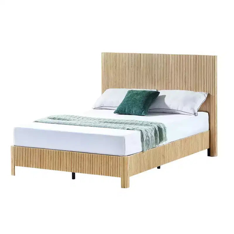 GDFStudio Opaline Farmhouse Wooden Bed with Headboard