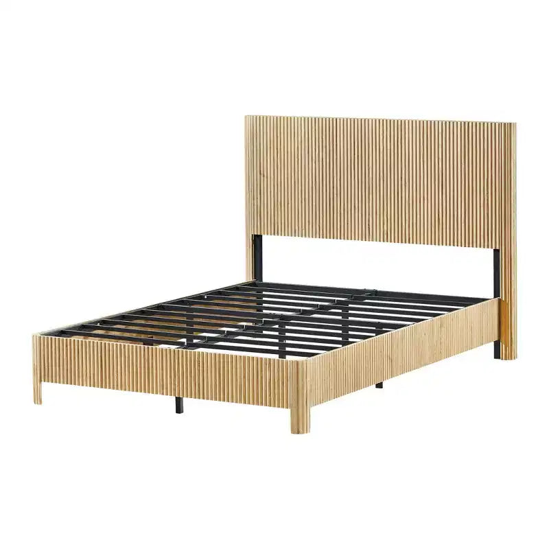 GDFStudio Opaline Farmhouse Wooden Bed with Headboard