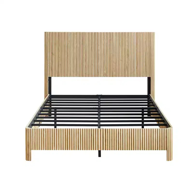 GDFStudio Opaline Farmhouse Wooden Bed with Headboard