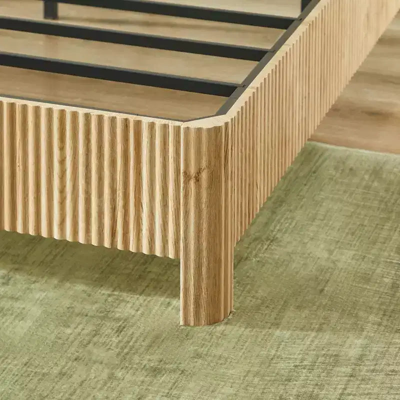 GDFStudio Opaline Farmhouse Wooden Bed with Headboard