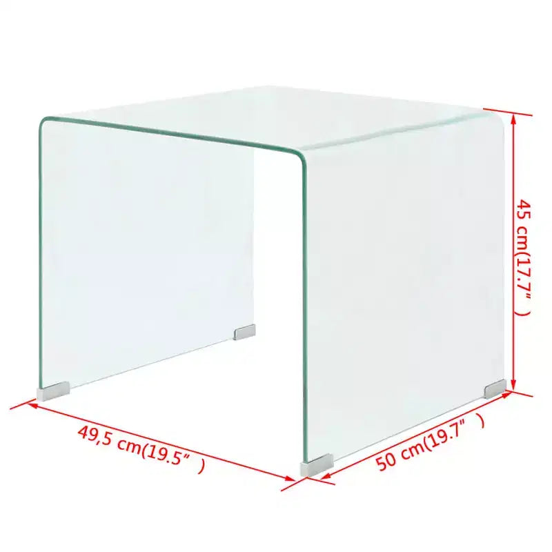 Coffee Table Clear Tempered safety glass Small Modern