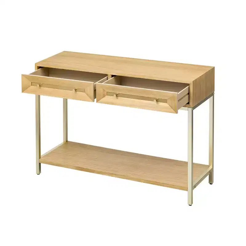 Okak 45.5IN Modern Entryway Table with 2 Drawers, Console Table with Striking Geometric Design, Hallway Table for Living Room, Foyer