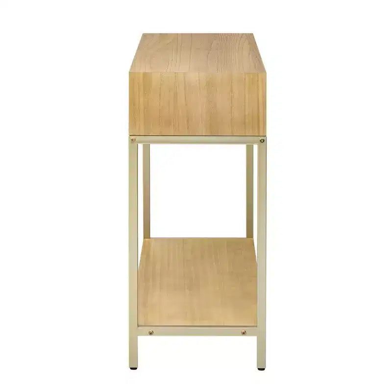 Okak 45.5IN Modern Entryway Table with 2 Drawers, Console Table with Striking Geometric Design, Hallway Table for Living Room, Foyer