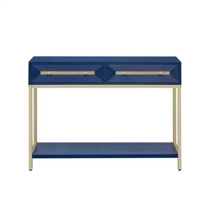 Okak 45.5IN Modern Entryway Table with 2 Drawers, Console Table with Striking Geometric Design, Hallway Table for Living Room, Foyer