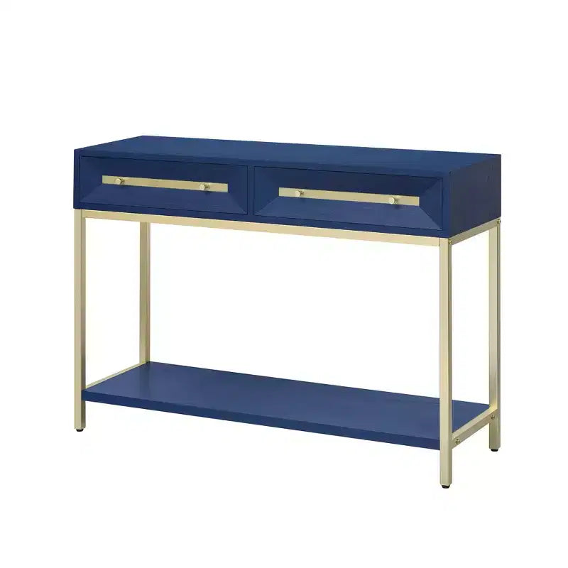 Okak 45.5IN Modern Entryway Table with 2 Drawers, Console Table with Striking Geometric Design, Hallway Table for Living Room, Foyer