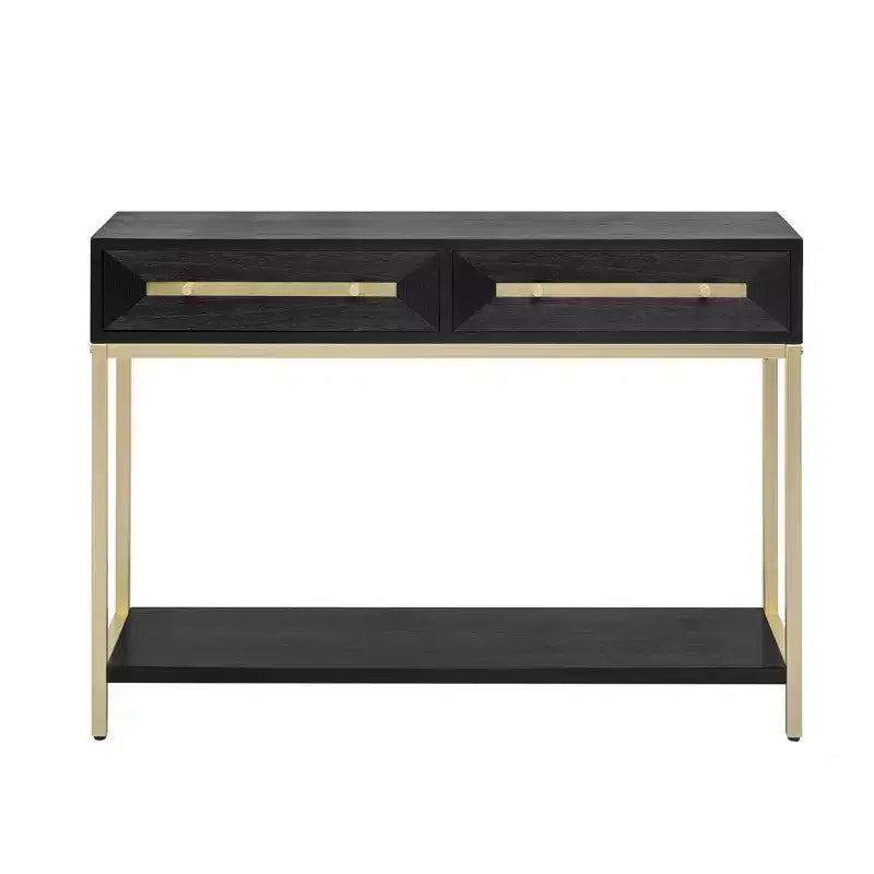 Okak 45.5IN Modern Entryway Table with 2 Drawers, Console Table with Striking Geometric Design, Hallway Table for Living Room, Foyer