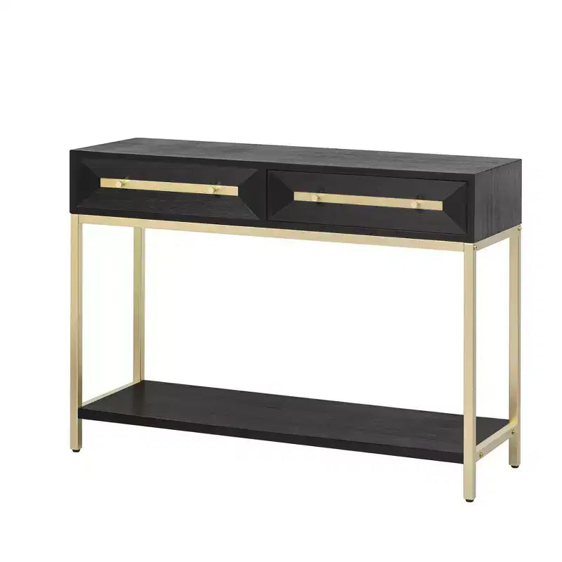 Okak 45.5IN Modern Entryway Table with 2 Drawers, Console Table with Striking Geometric Design, Hallway Table for Living Room, Foyer