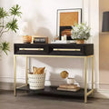 Okak 45.5IN Modern Entryway Table with 2 Drawers, Console Table with Striking Geometric Design, Hallway Table for Living Room, Foyer