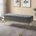 Hippolytus Storage Bench with Nailhead Trim and Button-tufted for Bedroom| ART OF LIVING DESIGNS-BLACK
