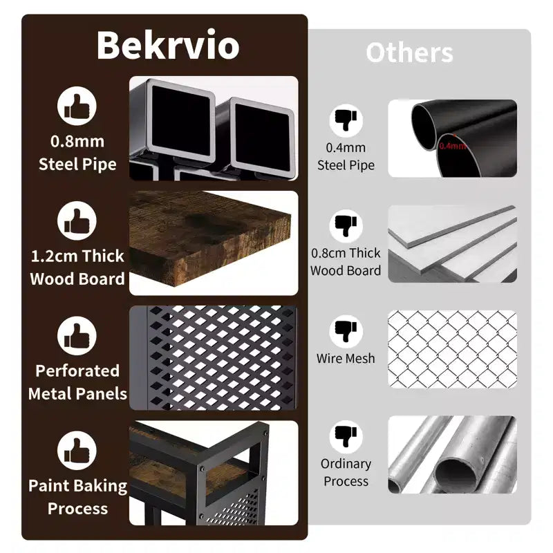Bekrvio 4-Tier Wall Mounted Wine Rack with LED Lights, 59 inch Industrial Metal Floating Shelves for Kitchen, Bar, Dining Room & Wine Cellar