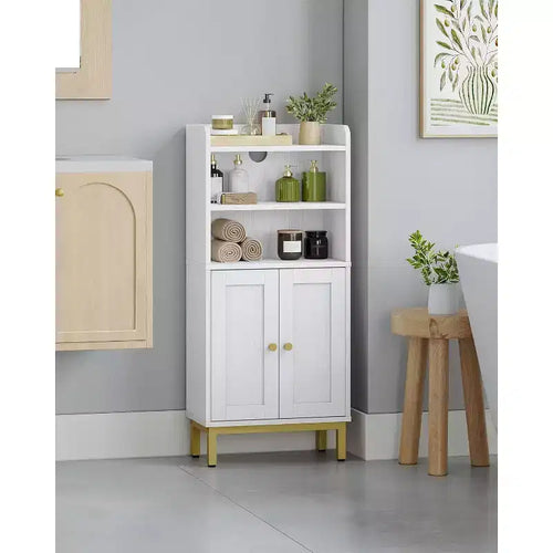 Dcolora Bathroom Storage Cabinet, Small Floor Cabinet with 2 Door and Shelves, Toilet Paper Cabinets