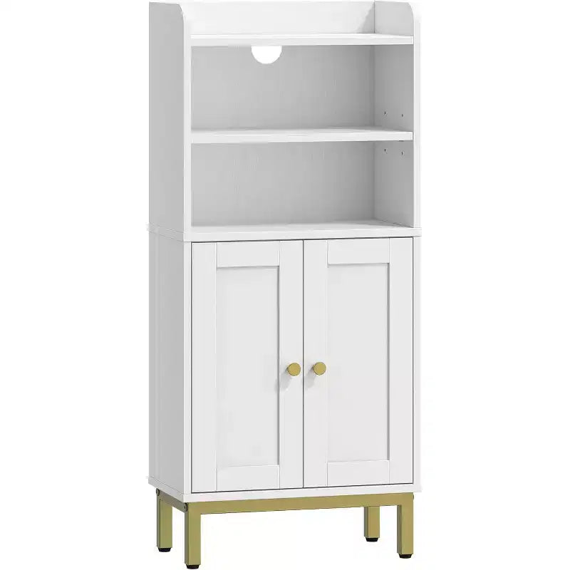 Dcolora Bathroom Storage Cabinet, Small Floor Cabinet with 2 Door and Shelves, Toilet Paper Cabinets
