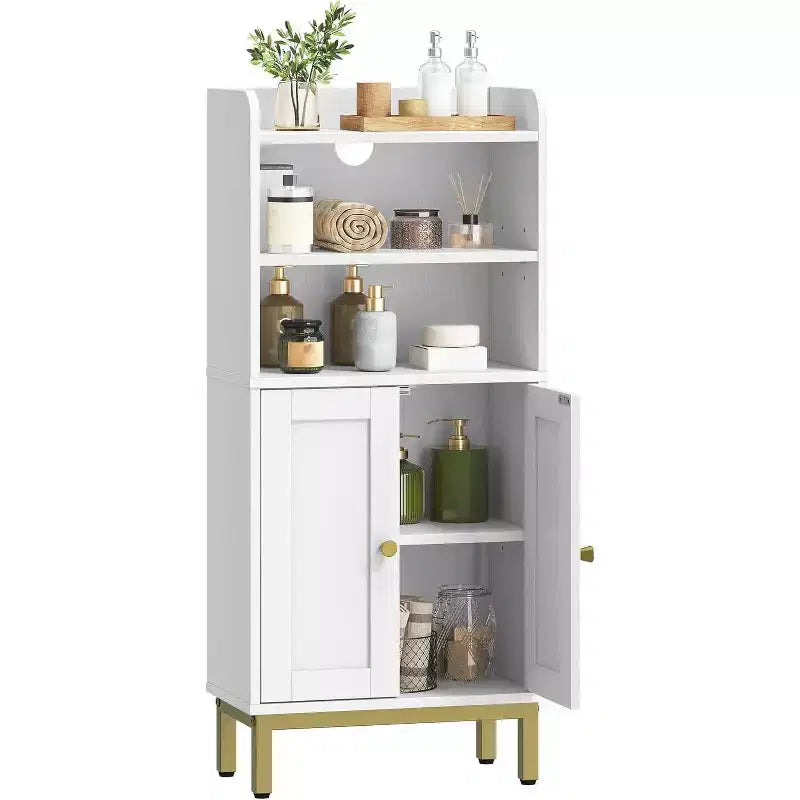 Dcolora Bathroom Storage Cabinet, Small Floor Cabinet with 2 Door and Shelves, Toilet Paper Cabinets