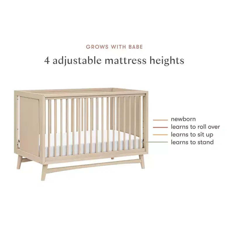 Babyletto Peggy Mid-Century 3-in-1 Convertible Crib with Toddler Bed Conversion Kit