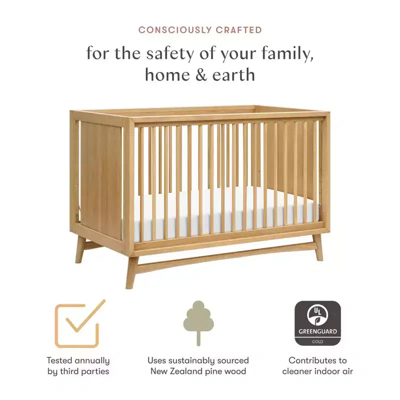 Babyletto Peggy Mid-Century 3-in-1 Convertible Crib with Toddler Bed Conversion Kit