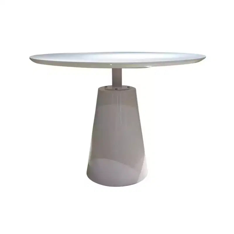 HomeRoots 36 White Wood and Metal Pedestal Base Round Top Dining Table