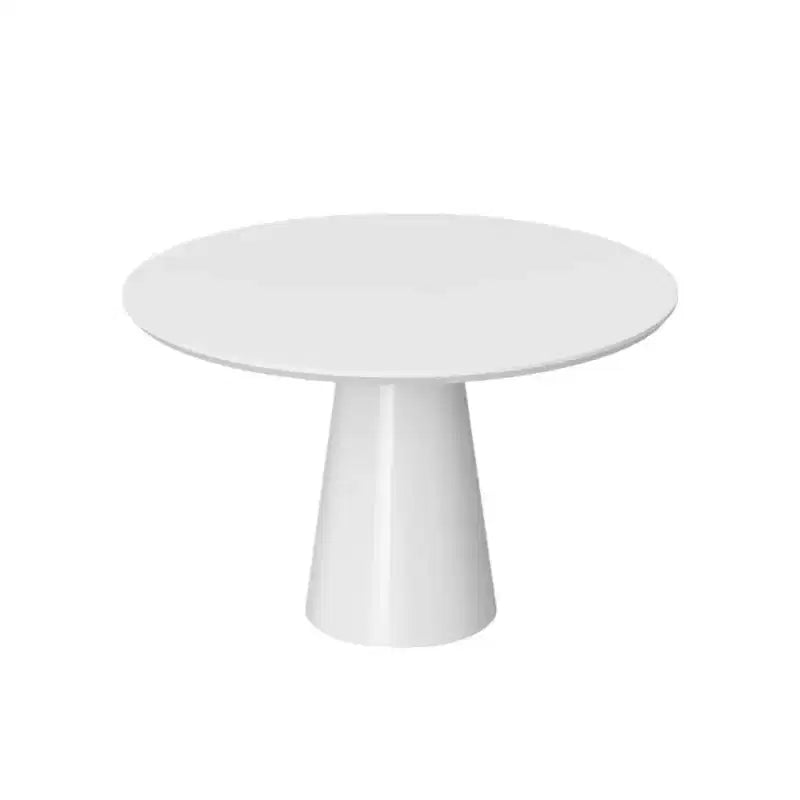 HomeRoots 36 White Wood and Metal Pedestal Base Round Top Dining Table
