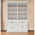 HomeRoots 87 White Solid Wood Side Board with Hutch