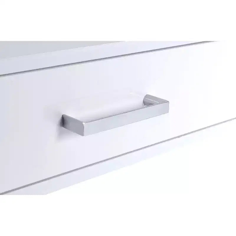 Okak 54IN Elegent Standing Desk with USB Port, Writing Desk with Chrome Legs and 2 Drawers, Office Desk for Workplace, Living Room