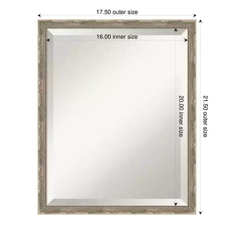 Mila Beveled Wood Framed Bathroom Vanity Wall Mirror