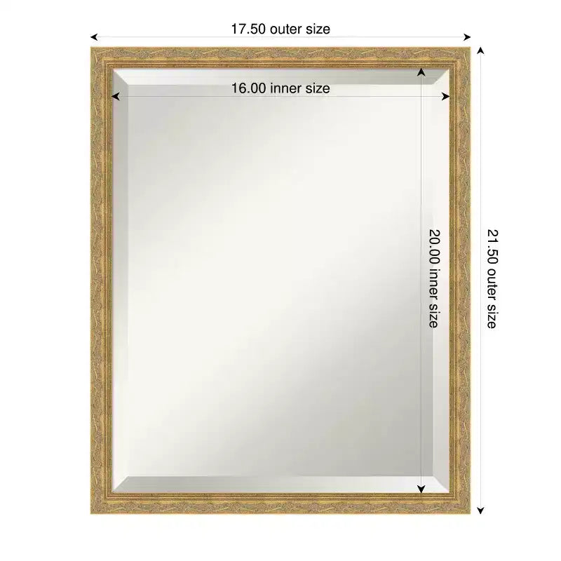 Mila Beveled Wood Framed Bathroom Vanity Wall Mirror