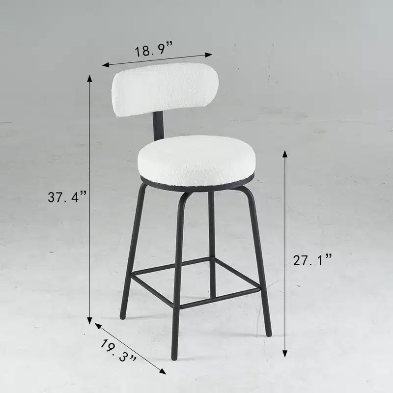 GDFStudio Reese Modern 360 Swivel Boucle Upholstered Bar Stools (Set of 2)