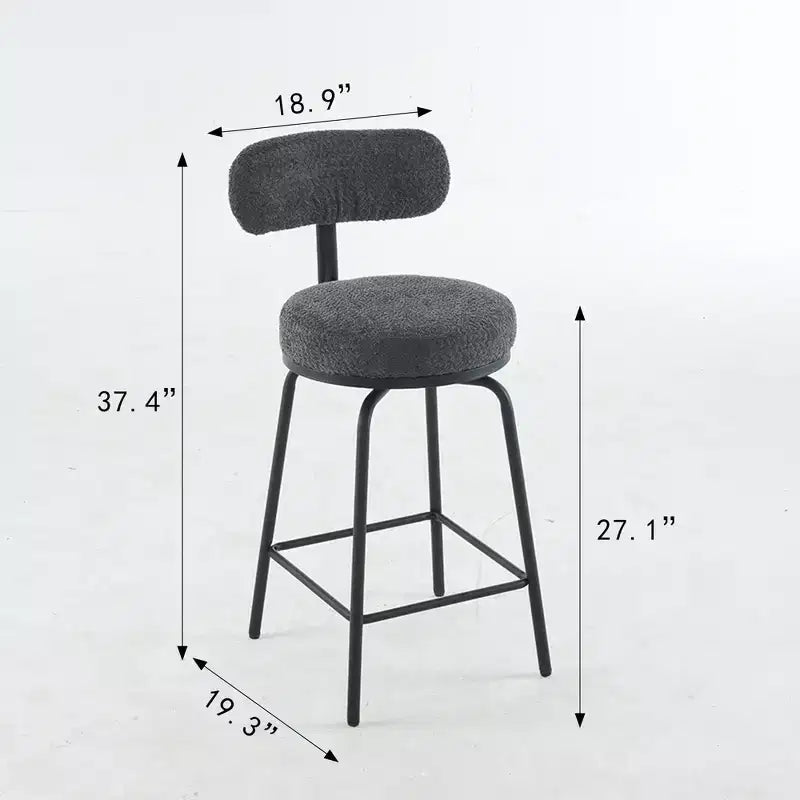 GDFStudio Reese Modern 360 Swivel Boucle Upholstered Bar Stools (Set of 2)
