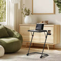 FurnitureR Adjustable Folding TV Tray with 4 Height & 3 Tilt Angle, Foldable Dinner Trays Laptop Snack Table with Cup Holder Sofa, 1PC. Black