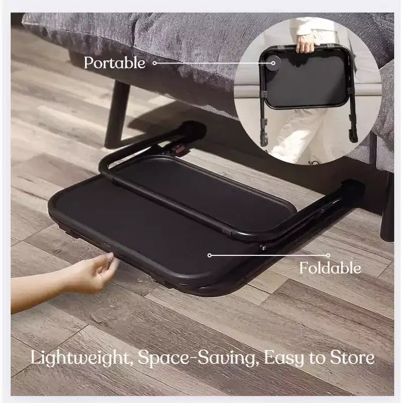 FurnitureR Adjustable Folding TV Tray with 4 Height & 3 Tilt Angle, Foldable Dinner Trays Laptop Snack Table with Cup Holder Sofa, 1PC. Black