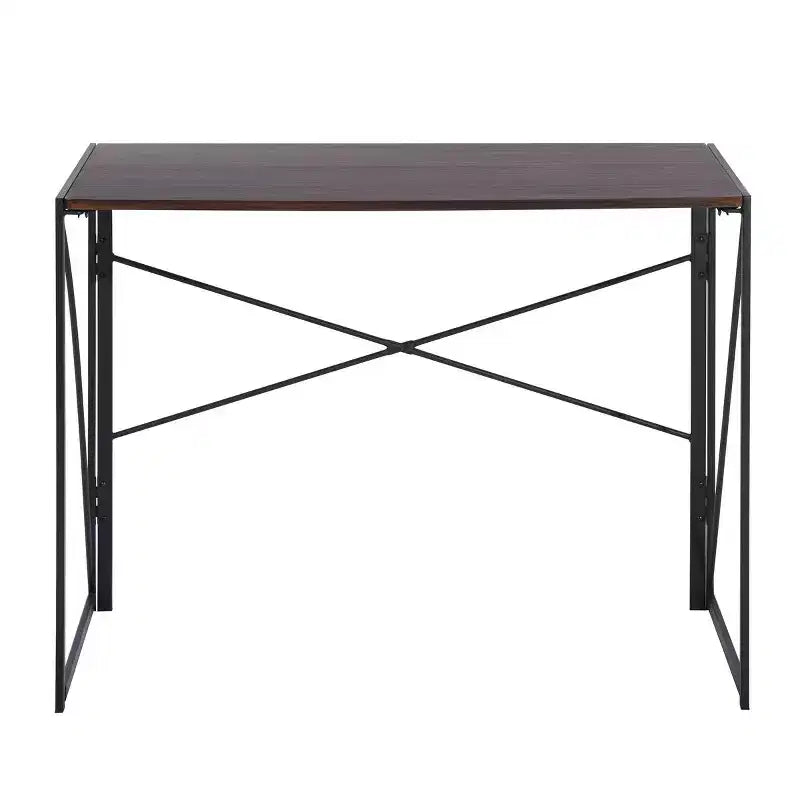 Homy Casa Harper Folding Desk with Wood Top and Metal Frame for Home Office & Small Spaces