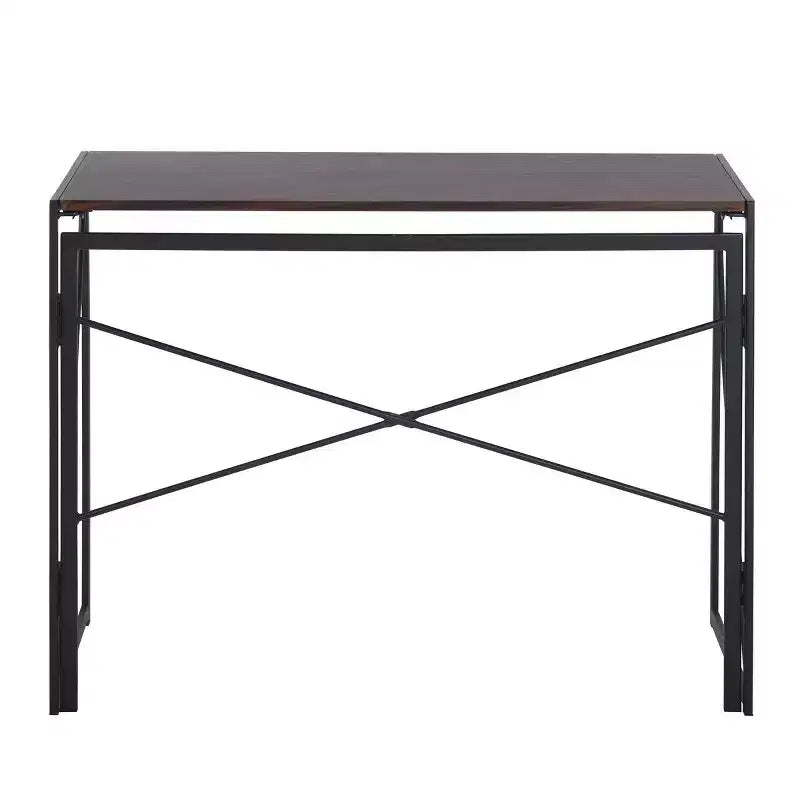Homy Casa Harper Folding Desk with Wood Top and Metal Frame for Home Office & Small Spaces