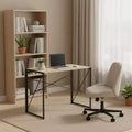 Homy Casa Harper Folding Desk with Wood Top and Metal Frame for Home Office & Small Spaces