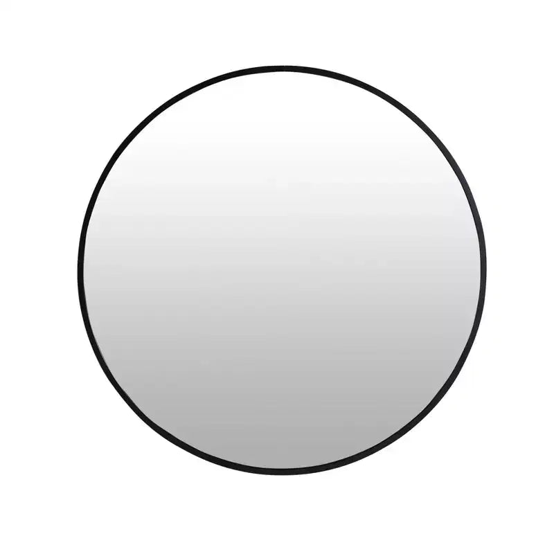 Okak 24IN Modern Bathroom Mirror with Aluminum Alloy Frame, Round Mirror, Vanity Mirror for Living Room, Bathroom, Bedroom, Black