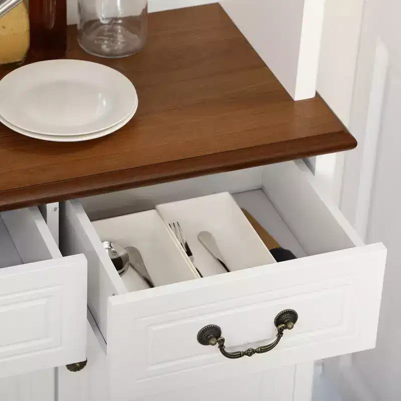 Kitchen Buffet with Hutch, Freestanding Pantry Cabinet with 6 Doors, 2 Drawers and 3-Level Adjustable Shelves
