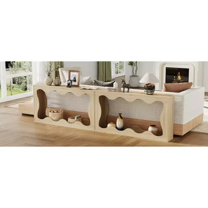 63 Long Farmhouse Console Table with Storage, Narrow Entryway Sofa Table for Hallway, Foyer & Living Room, Brown Wooden Industrial Accent Table