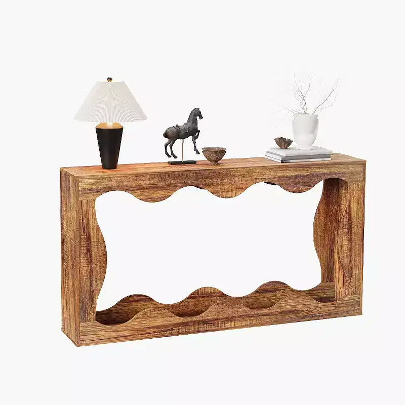 63 Long Farmhouse Console Table with Storage, Narrow Entryway Sofa Table for Hallway, Foyer & Living Room, Brown Wooden Industrial Accent Table