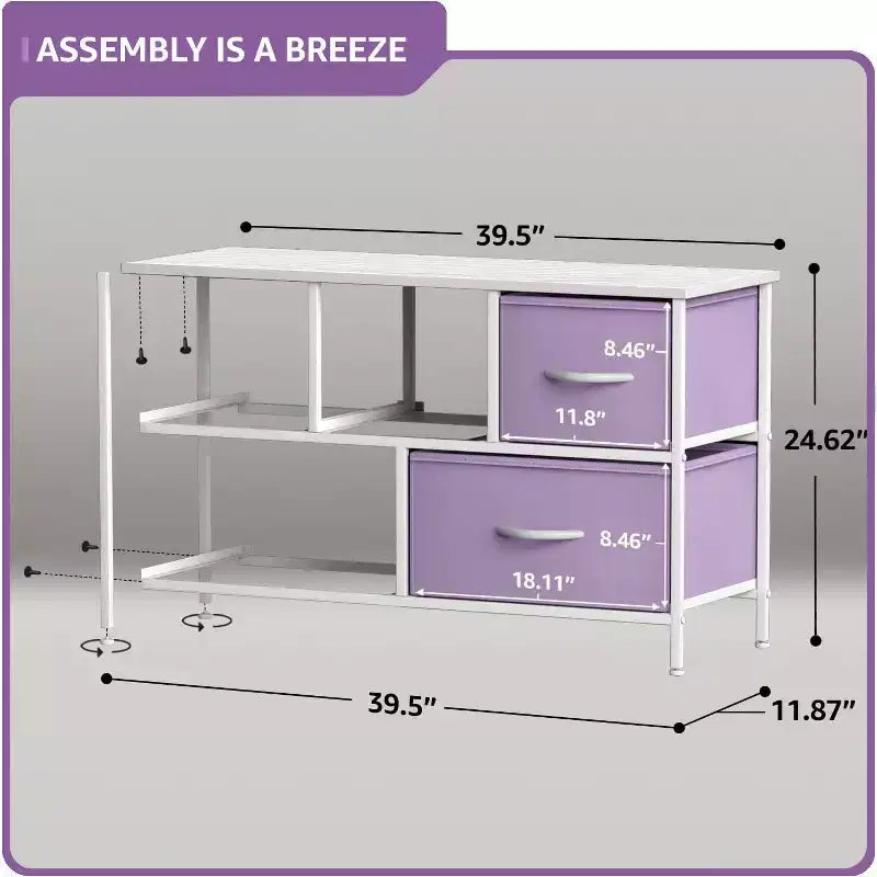 Sorbus 5 Drawers Dresser- Storage Unit with Steel Frame, Wood Top, Fabric Bins - for Bedroom, Closet, Office and more