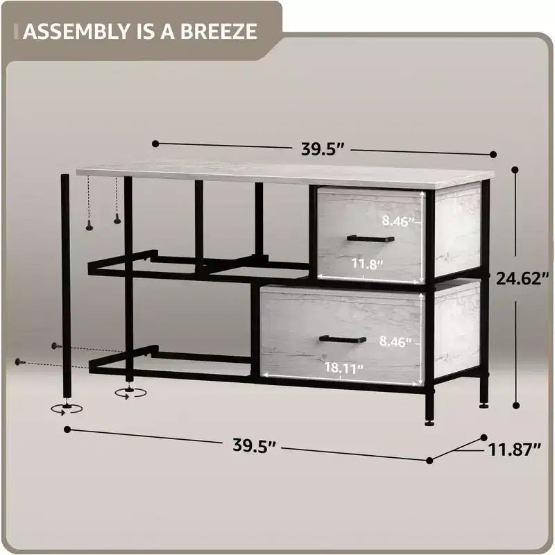 Sorbus 5 Drawers Dresser- Storage Unit with Steel Frame, Wood Top, Fabric Bins - for Bedroom, Closet, Office and more