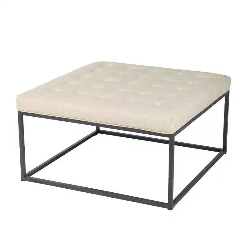 Ciarin Upholstered Cocktail Ottoman - White - SEI