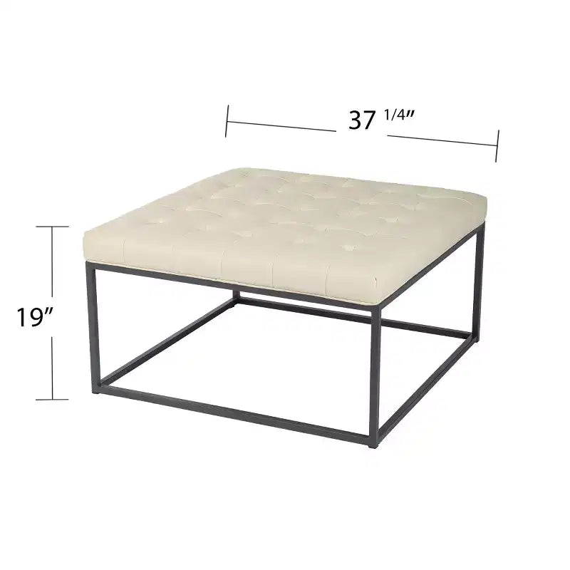 Ciarin Upholstered Cocktail Ottoman - White - SEI