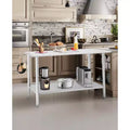 Stainless Steel Table 36x24, Heavy Duty Metal Commercial Prep Table with Storage Racks, Back Panel, Casters and Hooks for Kitchen, Home Food Prep