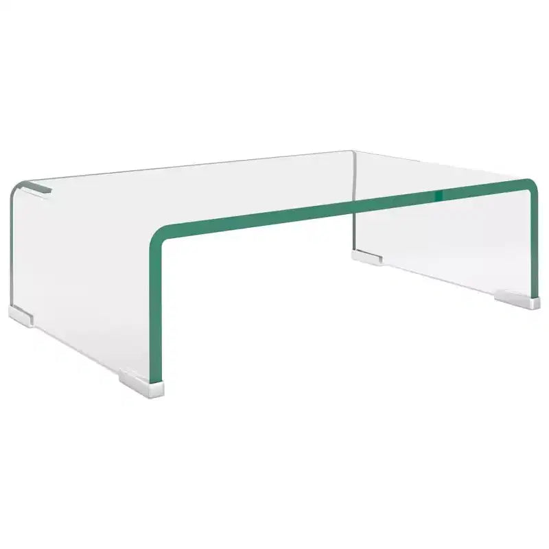 vidaXL TV Stand Clear Toughened Glass, Plastic 15.7 x 9.8 x 4.3 in