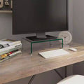 vidaXL TV Stand Clear Toughened Glass, Plastic 15.7 x 9.8 x 4.3 in