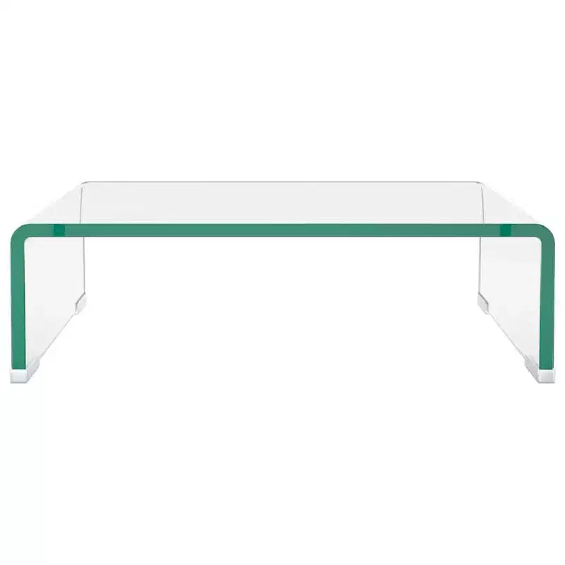 vidaXL TV Stand Clear Toughened Glass, Plastic 15.7 x 9.8 x 4.3 in