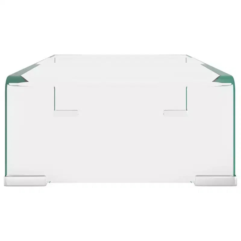 vidaXL TV Stand Clear Toughened Glass, Plastic 15.7 x 9.8 x 4.3 in