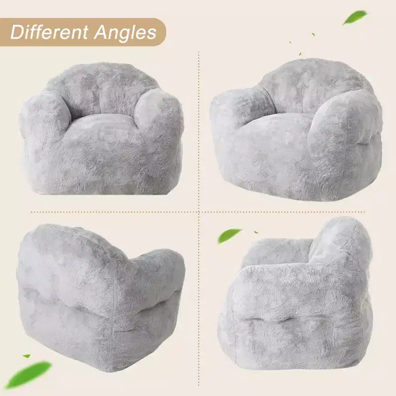 Bean Bag Chair, Pre-Filled, Ultra Soft Foam Lounge Chair, Round Floor Sofa for Bedroom, Playroom, Living Room